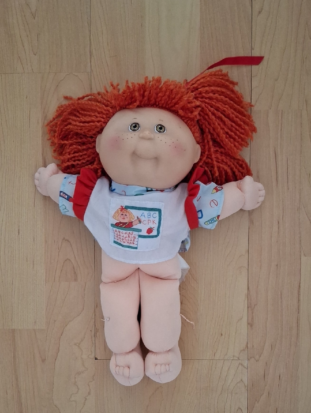 1990 12" First Edition By Hasbro Cabbage Patch Girl Red Hair Brown Eyes Freckles